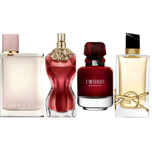 PACK 10ML BURBERRY HER + 10ML LA BELLE EDP + 10ML L'INTERDIT ROUGE + 10ML LIBRE YSL
